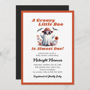 Invitación Groovy Little Boo casi debido a Baby Shower