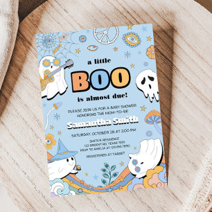 Invitación Groovy Little Boo Halloween Baby Shower