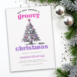 Invitación Groovy Little Christmas Disco Ball Christmas Party
