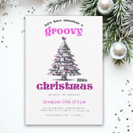 Invitación Groovy Little Christmas Disco Fiesta de Navidad Ro