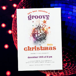 Invitación Groovy Little Navidades Disco Ball Navidades Fiest