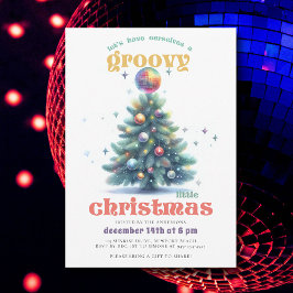 Invitación Groovy Little Navidades Disco Hip Navidades Fiesta