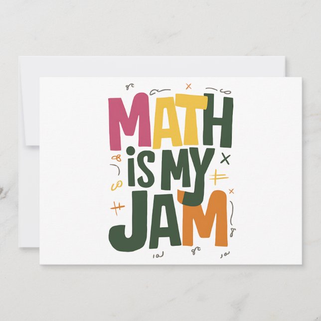 Invitación Groovy Math es mi mermelada de vuelta a la escuela (Anverso)
