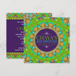 Invitación Groovy Neon Glamor Bat Mitzvah