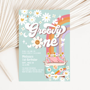 Invitación Groovy ONE 1er cumpleaños Invitar Hippie 1er cumpl