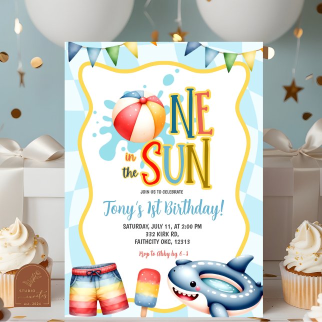 Invitación Groovy One in the sun Pool Party (Subido por el creador)