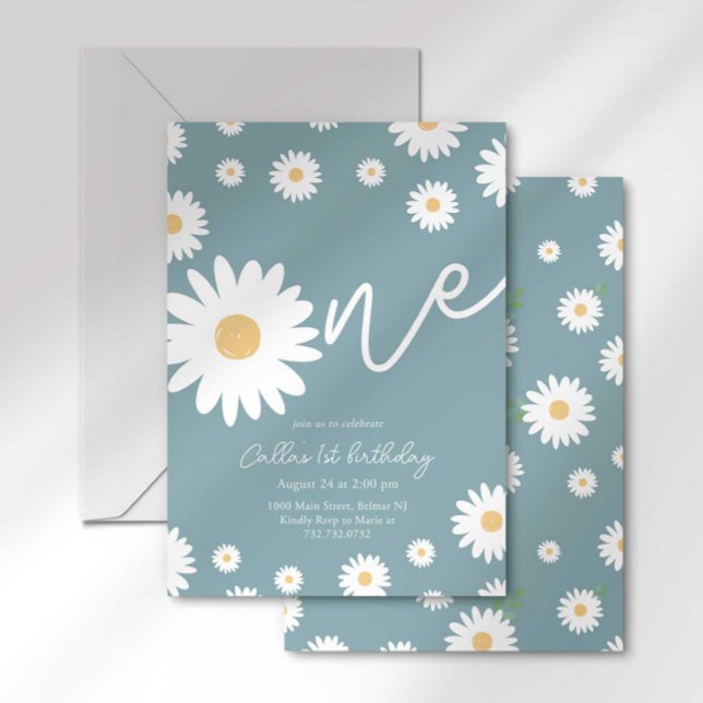 Invitación Groovy One Retro Daisy Boho Primer Cumpleaños (Subido por el creador)