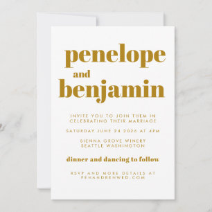 Invitación Groovy Retro 70 Boda botánico todo en uno