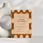 Invitación Groovy Retro 70 Marrón de moda Única Bat Mitzvah<br><div class="desc">Invitación Groovy Retro 70 a Bat Mitzvah</div>