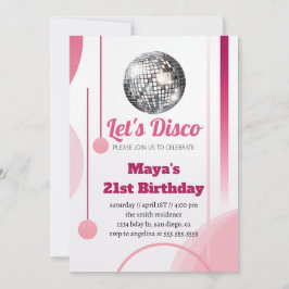 Invitación Groovy Retro 70's Disco Fiesta de cumpleaños