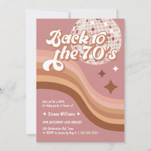 Invitación Groovy Retro Cualquier Edad de la Película Disco R