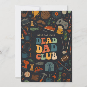 Invitación Groovy Retro Dead Dad Club Funny Fathers Day Gifts