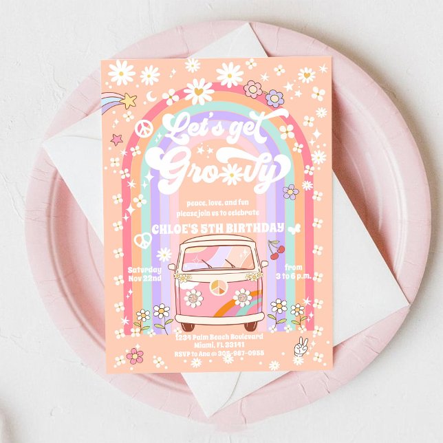 Invitación Groovy Retro Kids Birthday Invitation (Subido por el creador)