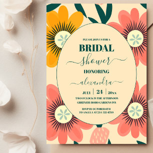 Invitación Groovy Retro Rosa y Dorado Despedida de Soltera