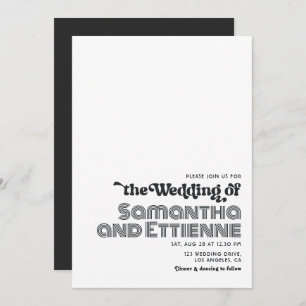 Invitación Groovy Retro Vibes Boda