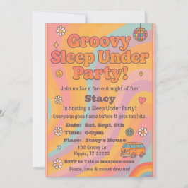 Invitación Groovy Sleep Under Birthday Party Invitation