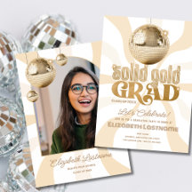 Groovy Solid Gold Grad Disco Graduación