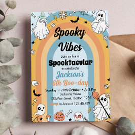 Invitación Groovy Spooky Vibes Ghost Birthday