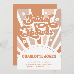Invitación Groovy Sunshine Bohemian Retro Bridal Shower
