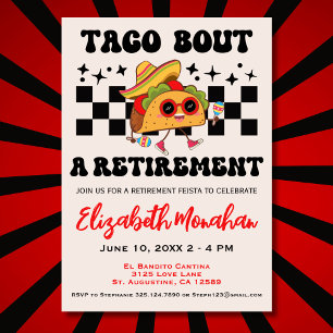 Invitación Groovy Taco Sobre una Fiesta de Graduación de Jubi