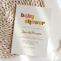Groovy Terracotta Peach Cute Boho Baby Shower