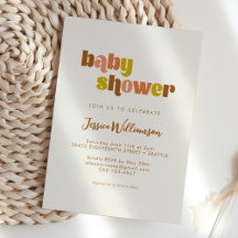 Groovy Terracotta Peach Cute Boho Baby Shower