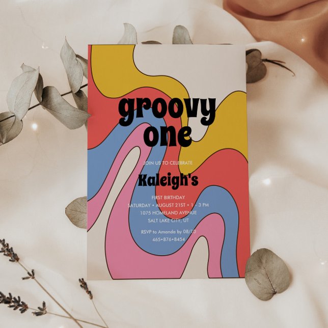 Invitación Groovy ultraretro Cumpleaños estilo 70 (Subido por el creador)