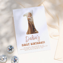 Invitación Groovy Un Boho Fiesta del primer cumpleaños de la 