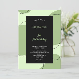 INVITACIÓN GROOVY VERDE Y NEGRA