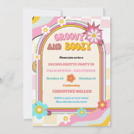 Invitación Groovy y Boozy Bachelorette Weekend Itinerario