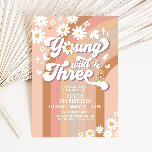 Invitación Groovy Young Wild y tres cumpleaños malvados (Subido por el creador)