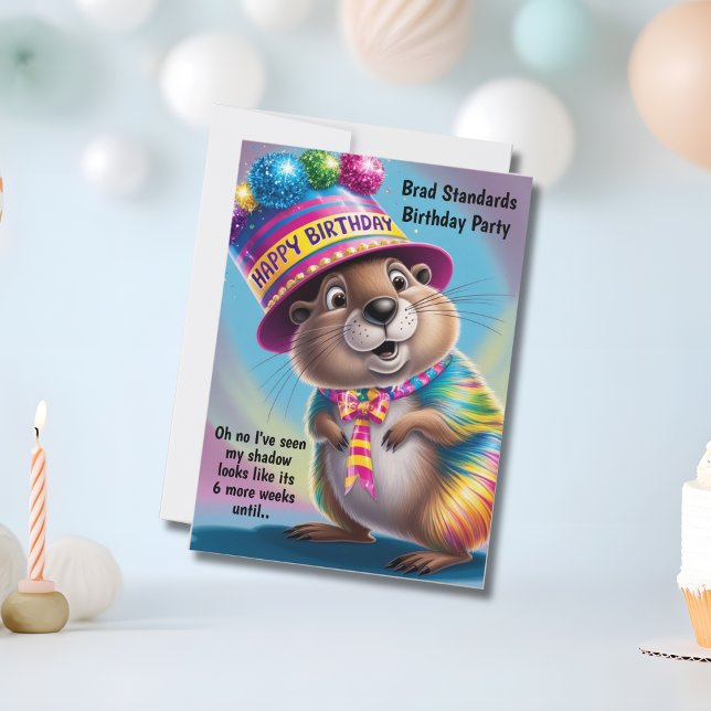 Invitación groundhog ve sombra de colores psicodélicos (Subido por el creador)