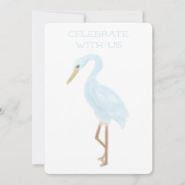 Invitación Grulla azul acuarela
