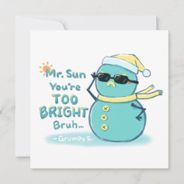 Invitación Grumpy S. Ilustracion: Sr. Sun, es DEMASIADO BRILL (Anverso)