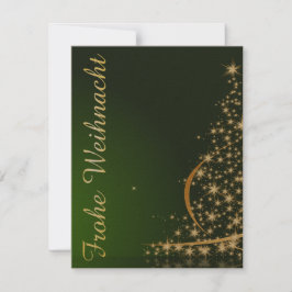 Invitación Grünes Weihnachtsmotiv mit goldenem Weihnachtsbaum