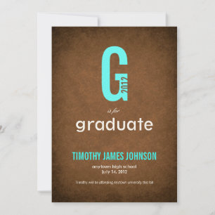 Invitación Grunge Backup de Graduación