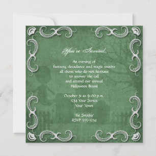 Invitación Grunge Green Graveyard Halloween Party