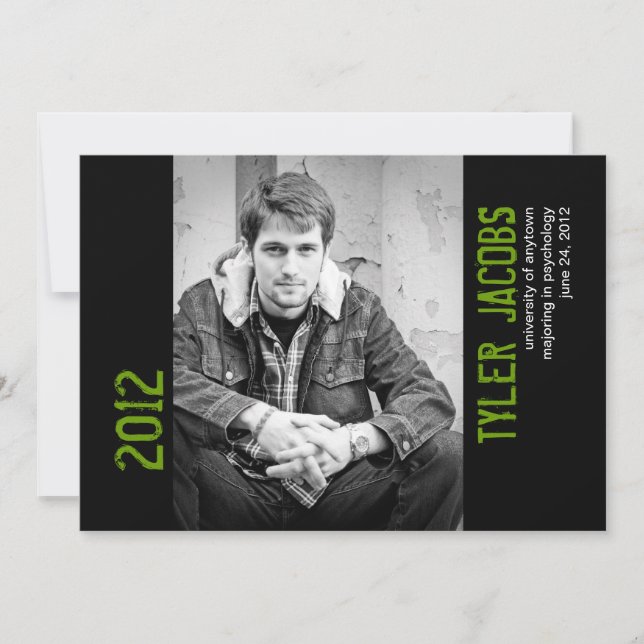 Invitación Grunge Photo Graduation (Anverso)