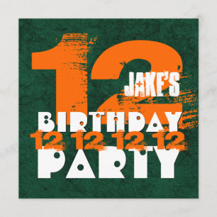 Invitación Grunge Z12A de 12 años de edad en duodécima fiesta