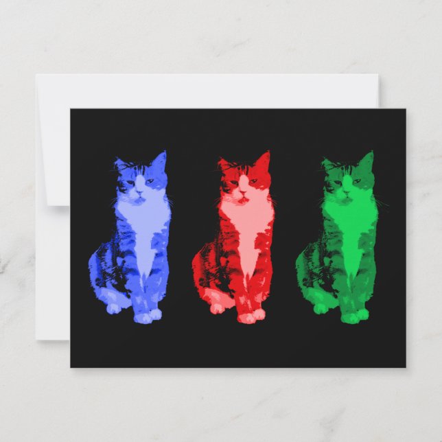 Invitación gruñona del estallido del gato (Anverso)