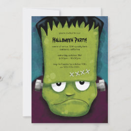 Invitación gruñona del fiesta de Frankenstein
