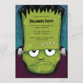 Invitación gruñona del fiesta de Frankenstein