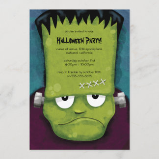 Invitación gruñona del fiesta de Frankenstein