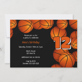 Invitación grupo de chicas de baloncesto fiesta de cumpleaños