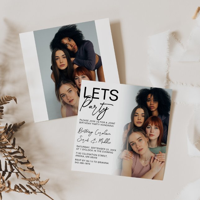 Invitación Grupo de fotos de doble cara para fiesta de cumple (Subido por el creador)