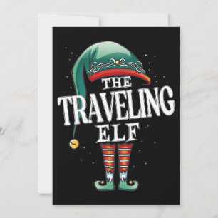 Invitación Grupo de Navidades del elfo viajando Fiesta de Nav