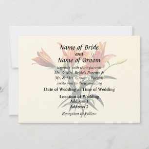 Invitación Grupo de suministros de boda de Lirios Naranjas