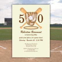 Guante de béisbol Bate Tema Cumpleaños 50 Hombres
