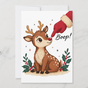 Invitación Guante de Santa de Navidad Boop Booping bebé Reno