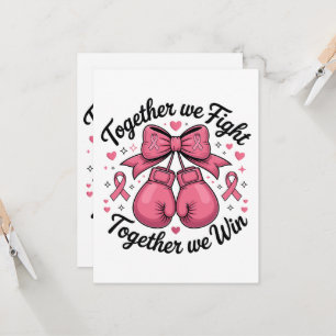 Invitación Guantes de boxeo con lazo rosa concienciación sobr